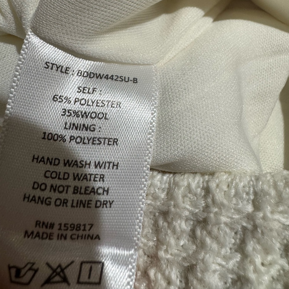 NWT Altar'd State High Rise Waffle Knit Shorts White Cream Wool Blend XL - Picture 4 of 5